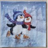 Serviette Zwei Pinguine/Schlittschuhe