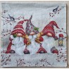 Serviette Drei Wichtel/Laterne und Kaninchen