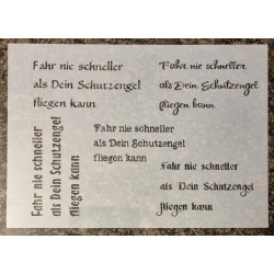 Schablone " Fahr nie schneller...."