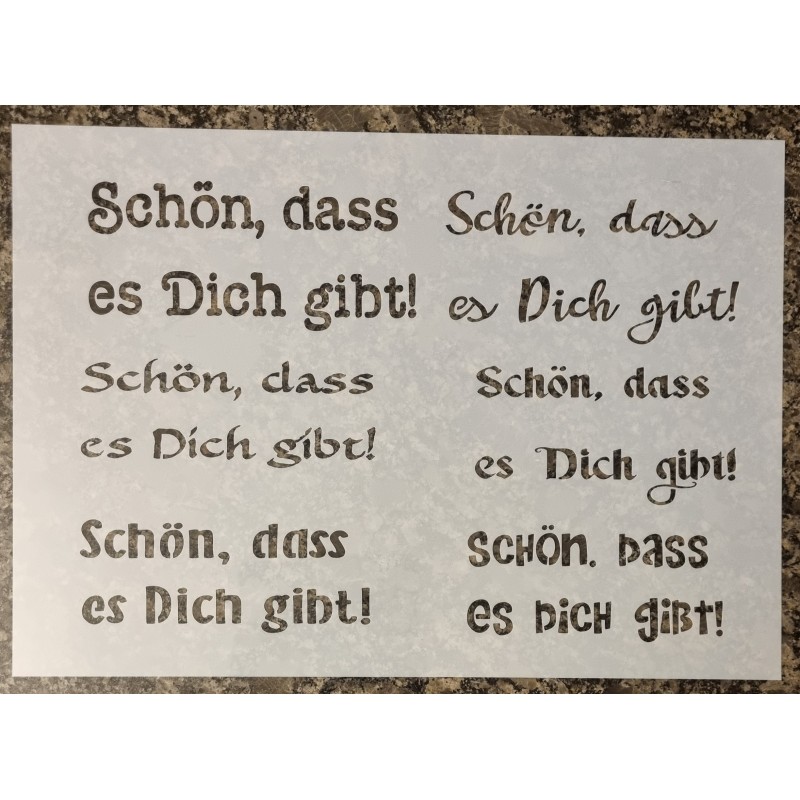Schablone " Schön, dass es Dich gibt "