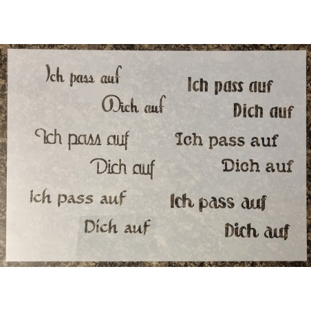 Schablone " Ich pass auf Dich auf "
