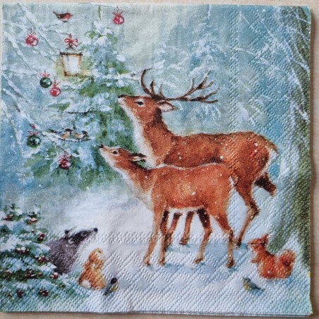 Serviette  Reh/Hirsch/Waldtiere