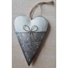 Metall Herz creme/silber glitzer