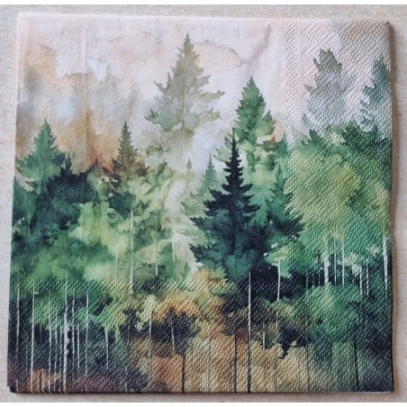 Serviette Wald grün/braun