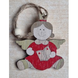 Holz Engel rot/olive