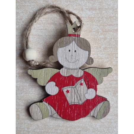 Holz Engel rot/olive