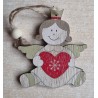 Holz Engel natur/olive