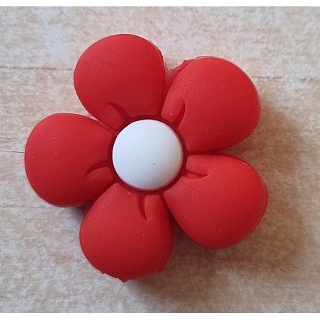Silikon Blumen Perle rot