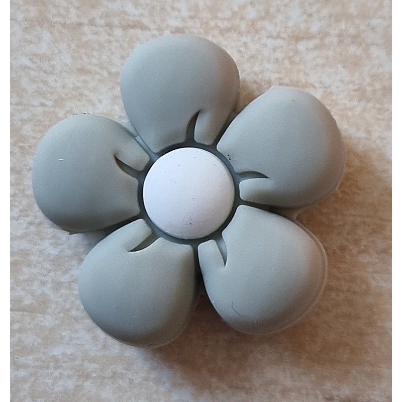 Silikon Blumen Perle grau