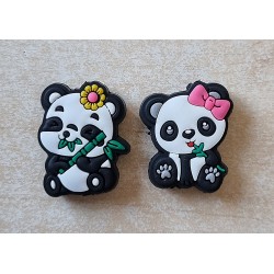 Silikon Panda Perle pinke Masche