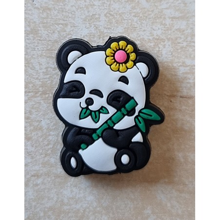 Silikon Panda Perle gelbe Blume