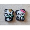 Silikon Panda Perle gelbe Blume