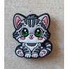 Silikon Katze Perle anthrazit/hellgrau