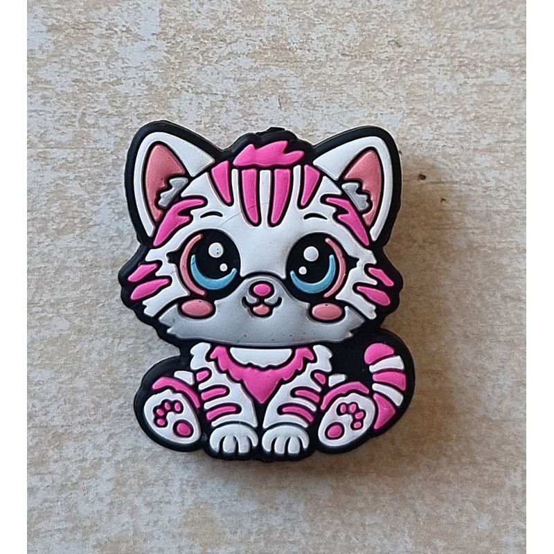 Silikon Katze Perle weiss/pink