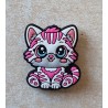 Silikon Katze Perle weiss/pink