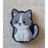 Silikon Katze Perle grau/weiss