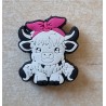 Silikon Hochlandrind Perle weiss/pink