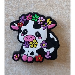 Silikon Kuh Perle bunte Blumen