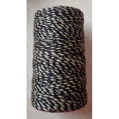 Juteband schwarz/beige