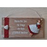 Schild natur  " Nimm Dir Zeit..."  Metall Engel/rot-weiss