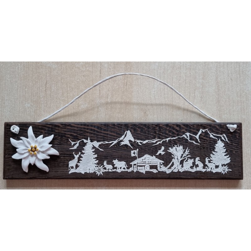 Schild dunkel  Edelweiss/Alpenfeeling