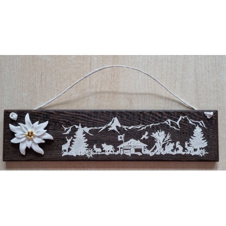 Schild dunkel  Edelweiss/Alpenfeeling