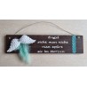 Schild dunkel " Engel sieht man..." Flügel/mint