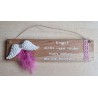 Schild natur " Engel sieht man..." Flügel/rosa