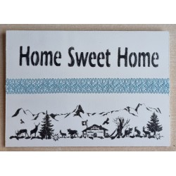 Schild weiss/dunkelblau/hellblau " Home sweet Home/Alpenfeeling "