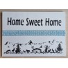 Schild weiss/dunkelblau/hellblau " Home sweet Home/Alpenfeeling "