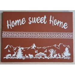 Schild terracotta/weiss/lachs " Home sweet Home/Alpenfeeling "