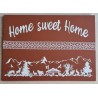 Schild terracotta/weiss/lachs " Home sweet Home/Alpenfeeling "