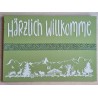 Schild grün/weiss/grün " Härzlich Willkomme/Alpenfeeling "
