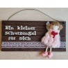 Schild dunkel " Ein kleiner Schutzengel..." Stoff Engel/rosa