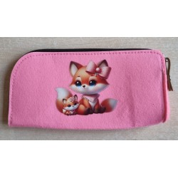 Filz Federmäppchen rosa Fuchs