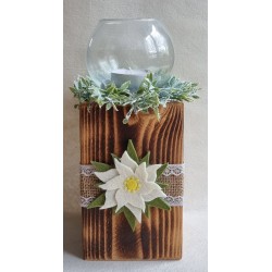 Teelicht Pfosten Edelweiss/geflammt 2