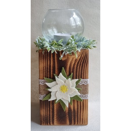 Teelicht Pfosten Edelweiss/geflammt 2