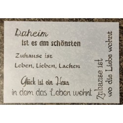 Schablone " Daheim ist es am schönsten "