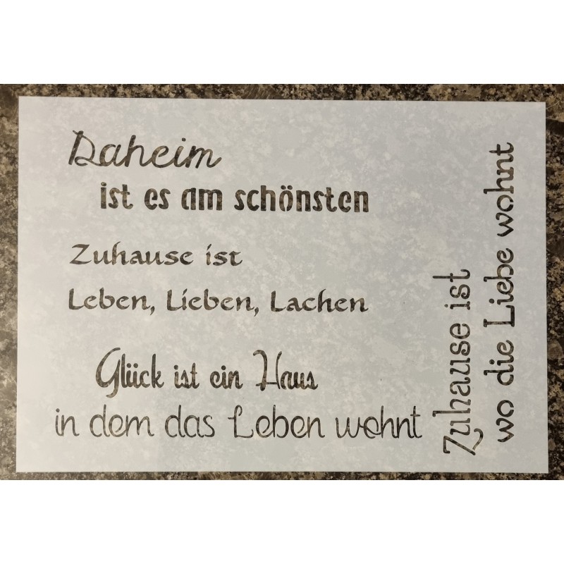 Schablone " Daheim ist es am schönsten "