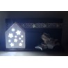 Holz Balken mit LED Haus/Engel liegend mit Stern