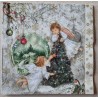Serviette  Zwei Engel und Weihnachtsbaum
