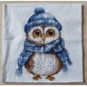 Serviette Eule mit Schal und Mütze