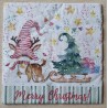 Serviette  Merry Christmas/Reh mit Schlitten