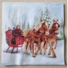 Serviette  Pferdekutsche im Schnee