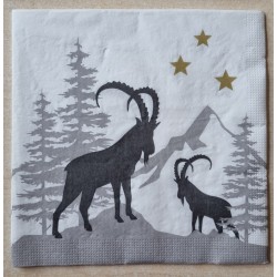 Serviette  Steinböcke/Sterne/Berge
