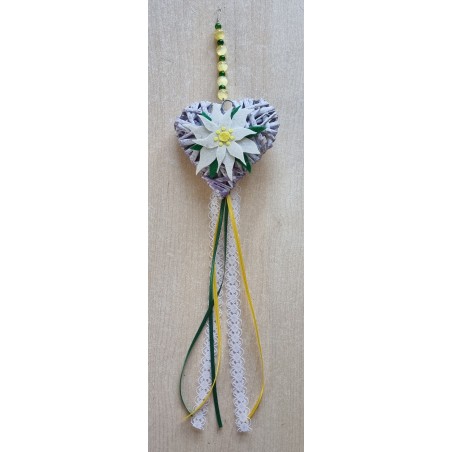 Tür/Wanddeko Weideherz mit Edelweiss