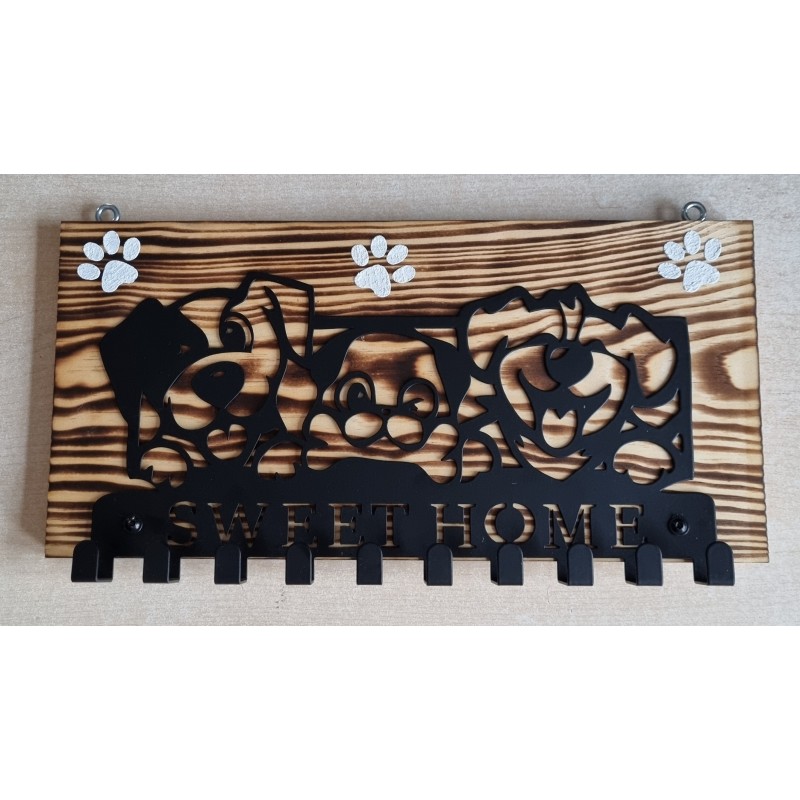 Garderobe geflammt drei Hunde/Sweet Home