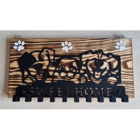 Garderobe geflammt drei Hunde/Sweet Home
