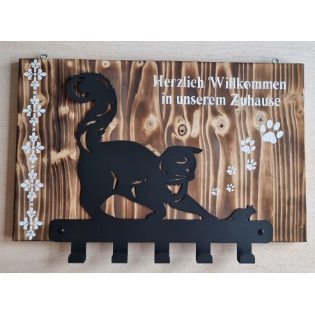 Garderobe geflammt Katze und Maus/Herzlich....