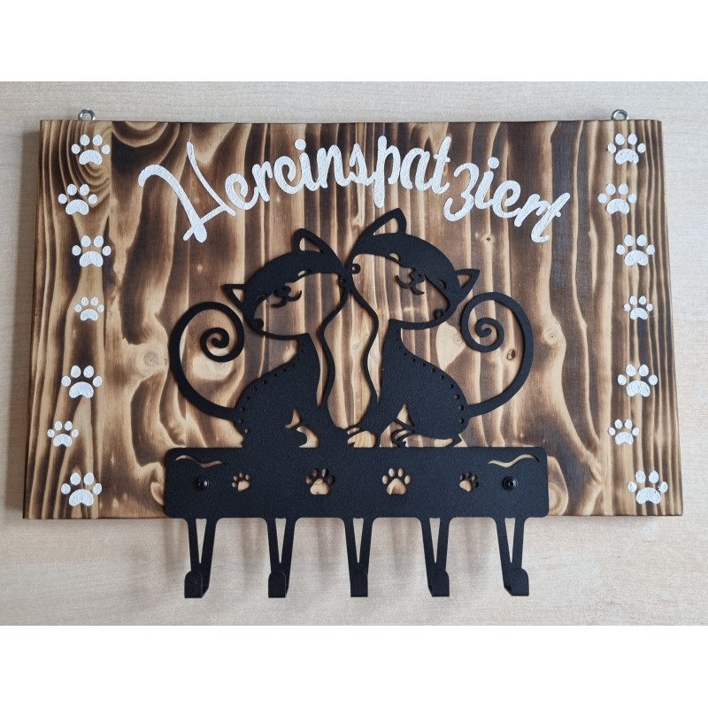 Garderobe geflammt Katzen/Hereinspatziert